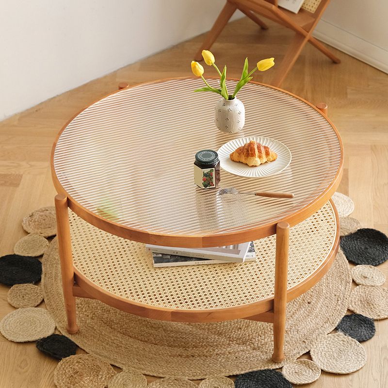 Contemporary 3/4 Legs Wooden with Storage Shelf Coffee Table
