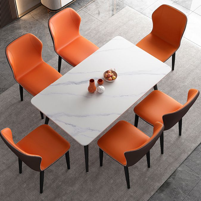 Silla lateral casera escandinava tapizada con respaldo mate Silla de comedor