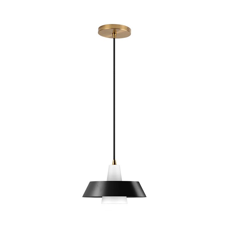 Zwart/wit/groen afgedekt hangende verlichting Minimalistische 1-licht metallic hanger lamp voor slaapkamer