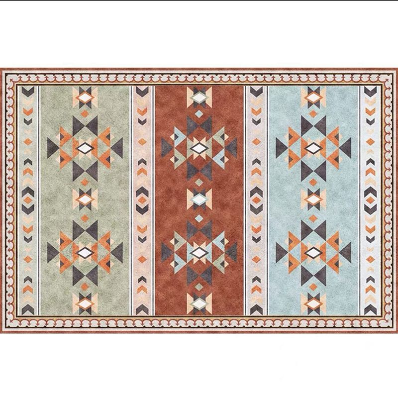 Tapis à domicile multicolore Tapis classique Tribal Imprimer la zone de tapis Polyester avec un tapis de support sans glissement