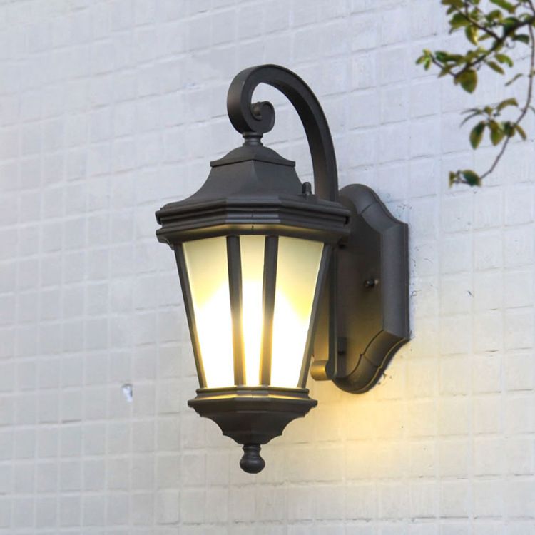 1 tête torsadémail applique d'éclairage country finition noire opale en verre mural de montage de la lampe