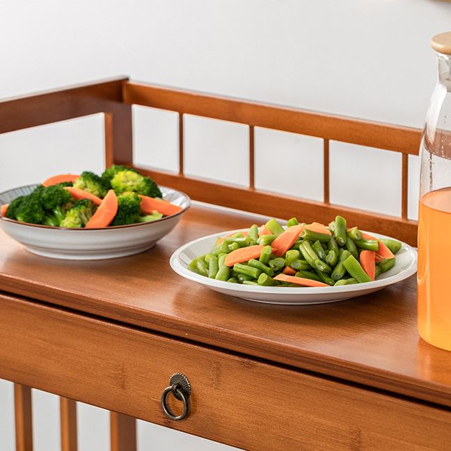 Contemporary Style Rolling Prep Table Wooden Prep Table for Restaurant