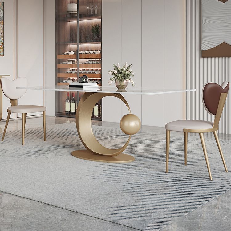 Luxurious 1/2/3/5/6/7 Pieces Rectangle Dining Set Sintered Stone Top Dinette Table Set