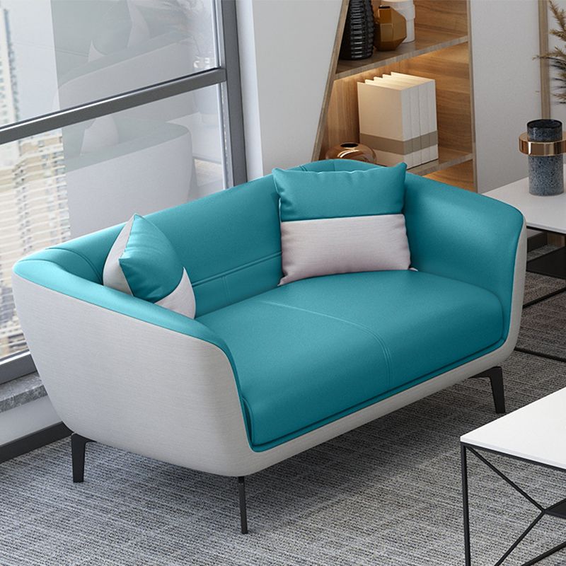 Faux Leather Tight Back Sofa Couch Standard Flared Arm Sofa Couch