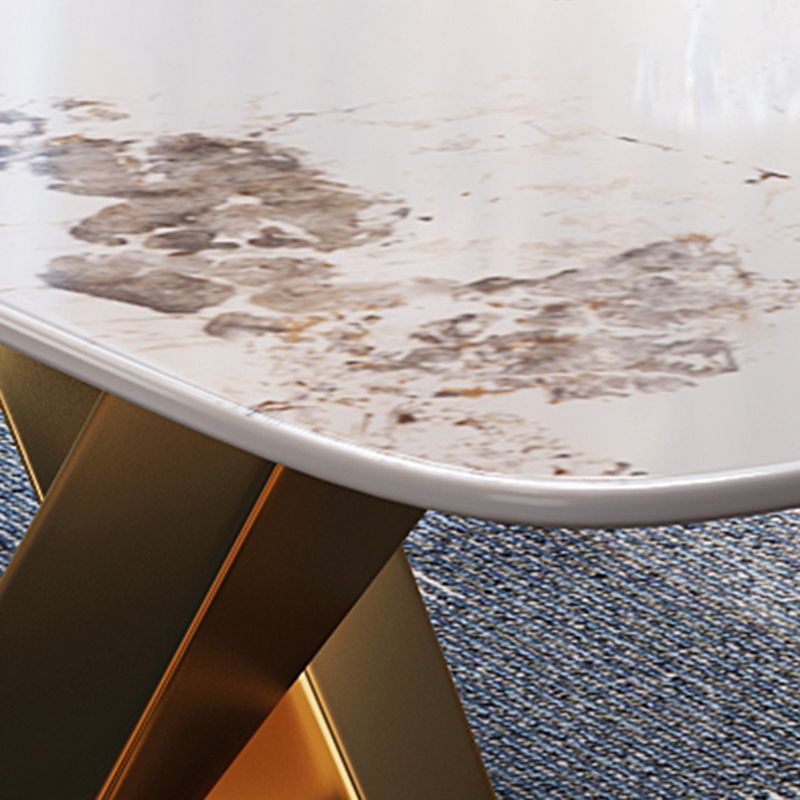 Glam Dining Set 1/2/5/7 Pcs Gold Sintered Stone Top Table with Wingback Side Chairs