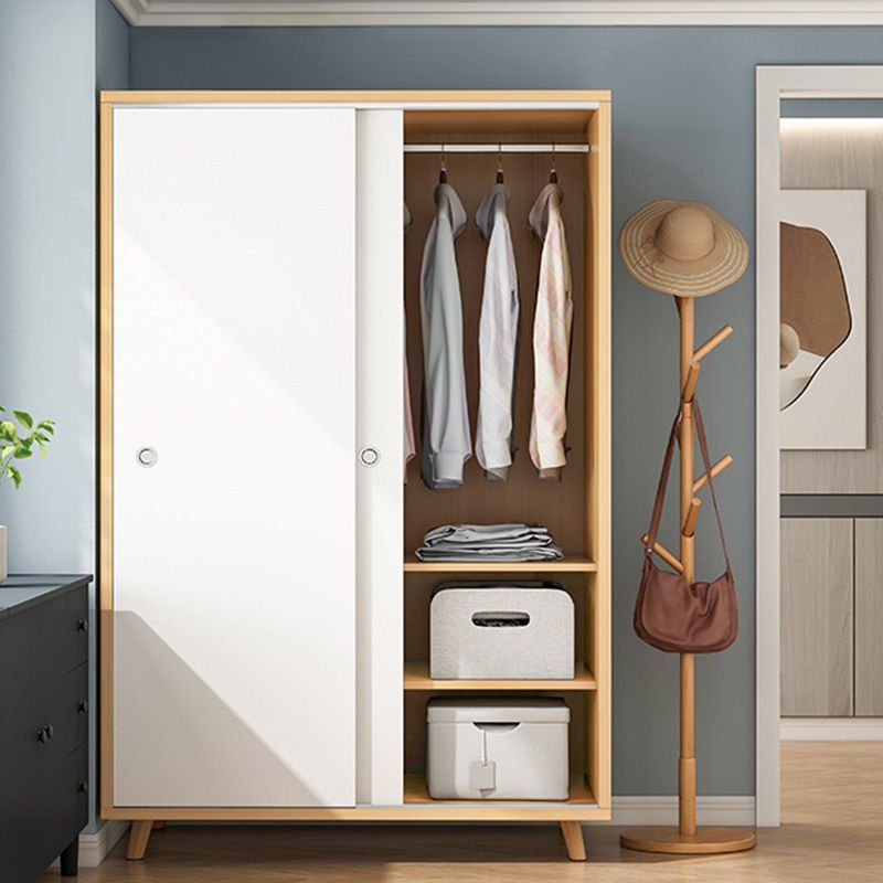 Rectangular Wardrobe Cabinet Modern Minimalist Wooden Wardrobe Armoire