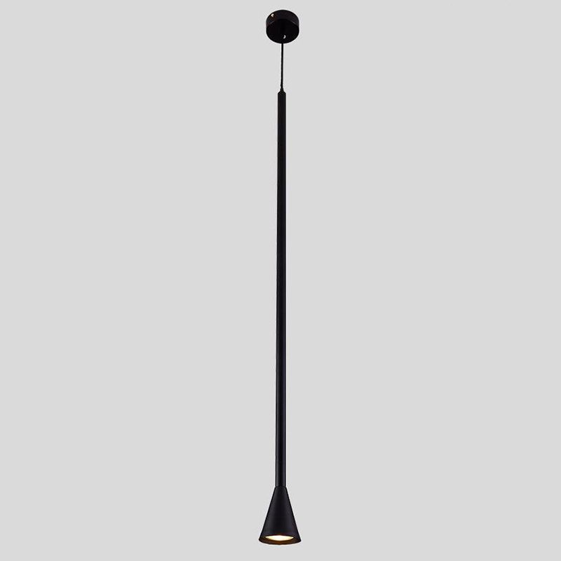 Postmodern Minimalist Conical Pendant Lamp Metallic Kitchen Bar LED Suspension Light