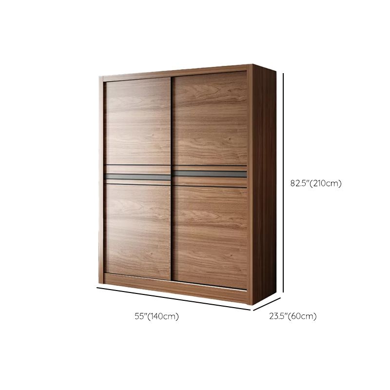 Bedroom Wooden Storage Cabinet Traditional Sliding Doors Wardrobe Armoire