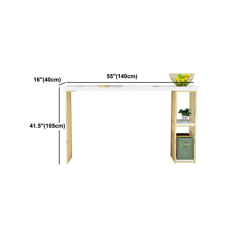 Glam 1/2/3 Pieces Bar Table Set Rectangle Bar Table with High Metal Stools for Home