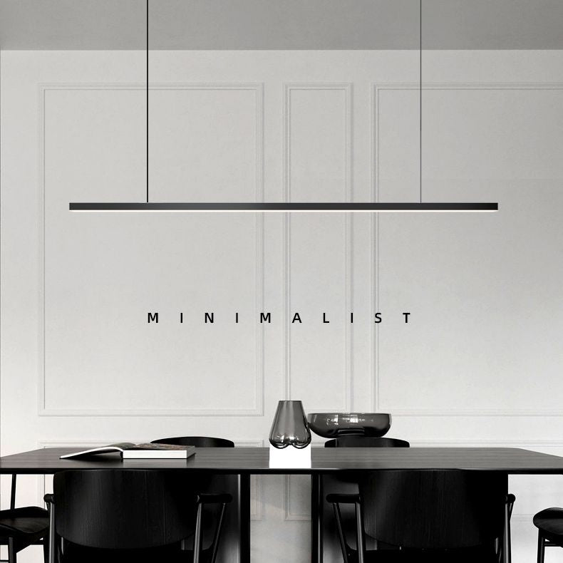 Lumo moderno a sospensione per lampadario lineare dell'isola della cucina Luce sospesa in nero