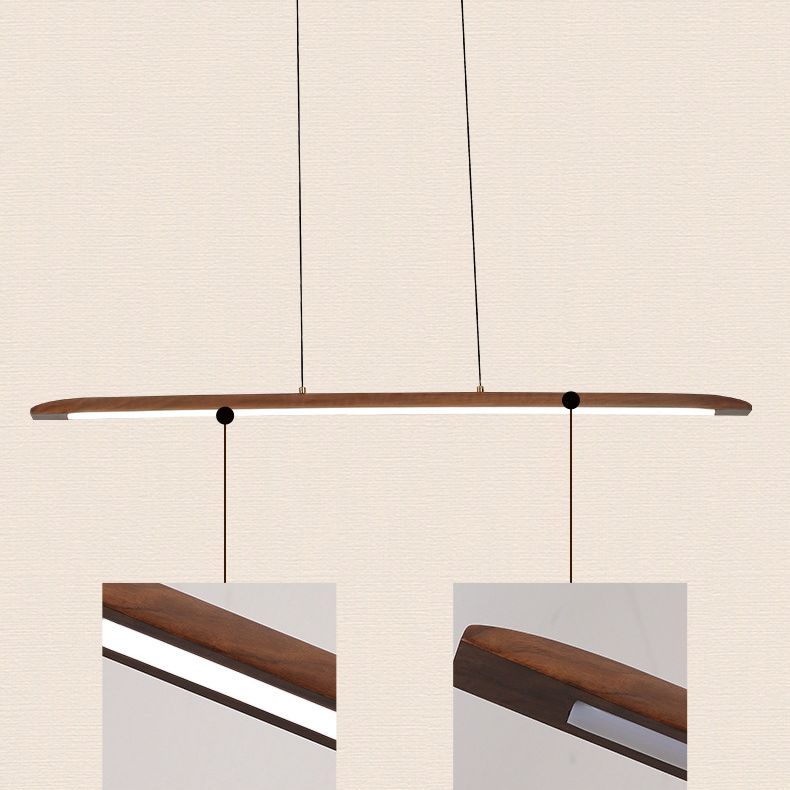 Linear Large Kitchen Pendant Lights Wood Modern Chandelier Lighting Fixtures for Restaurant