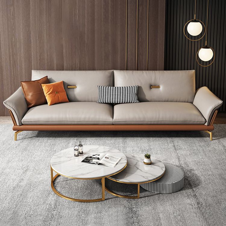 Modern Cushions Sofa 37.40" D x 34.64" H Flared Arm Sofa for Living Room
