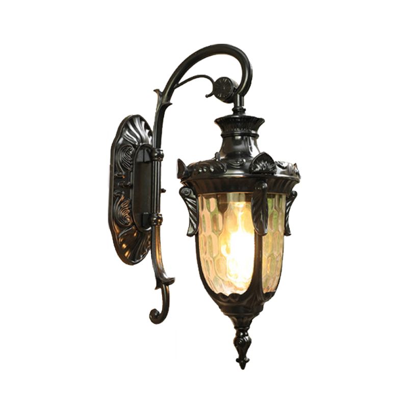 1-Kopf-Wasserglas Wandhalterung Lampe Land Gold/Schwarz Tincone Außenwandleuchte Beleuchtung