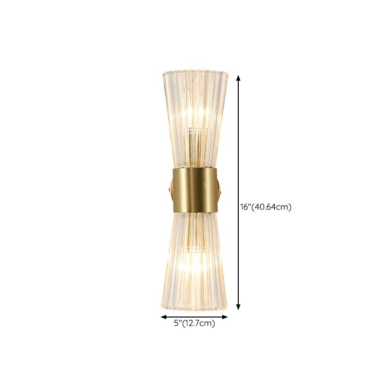 Geometric Wall Lighting Modern Metal 2 Lights Rustic Wall Sconces in Gold