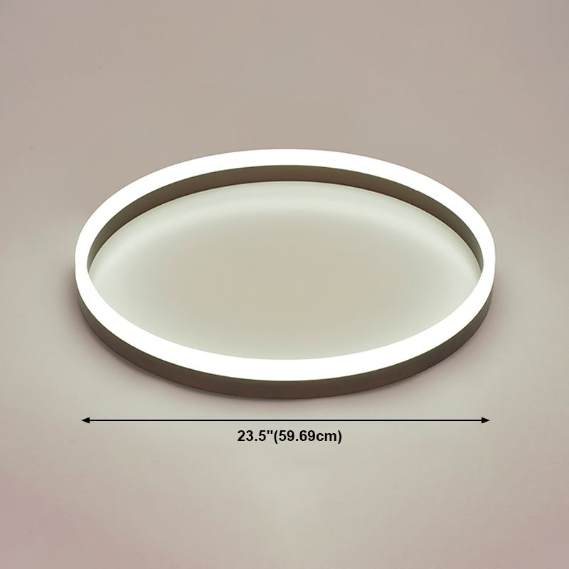 Aluminum LED Ceiling Light Round Black Modern Flush Mount Lamp for Living Room
