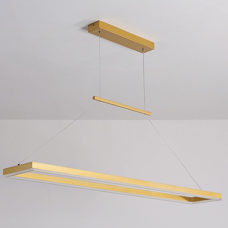 Rectangle island lighting Modern Kitchen Island Lighting Metal 1 Light Pendant Lighting in Gold