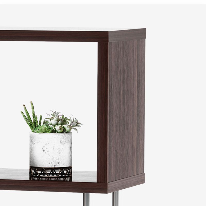 11.81" Wide Engineered Wood Geometric Bookcase Contemporary Metal and Wood Bookcase