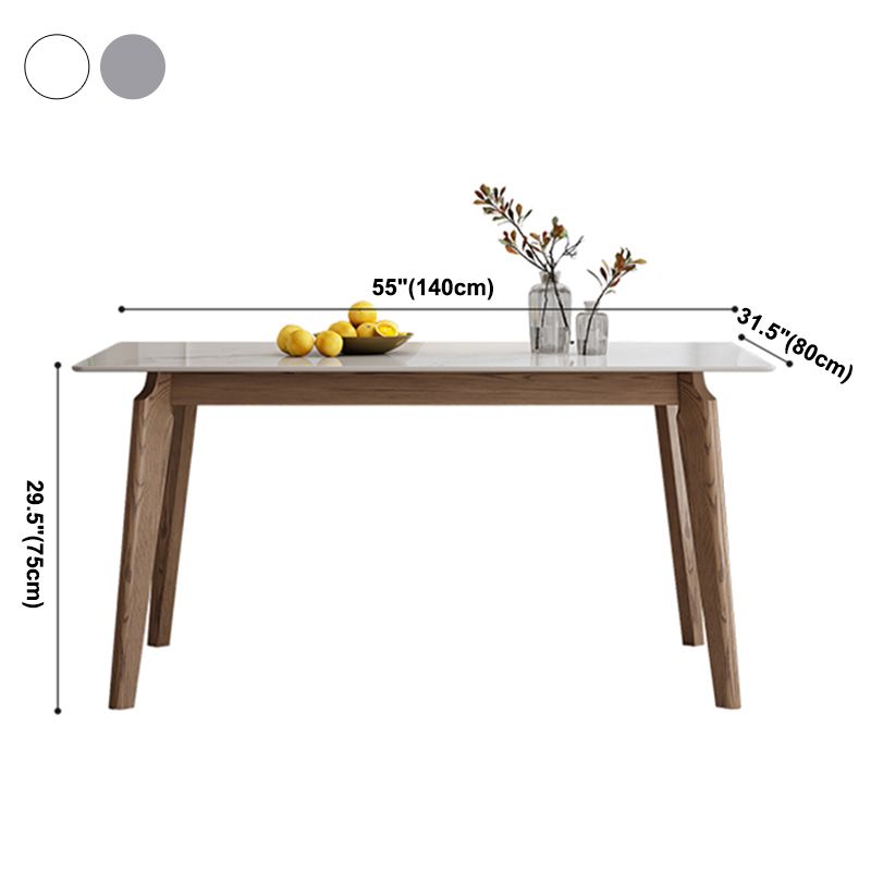 Mesa de comedor de piedra sinterizada industrial Mesa de comedor de cocina rectangular con 4 patas base