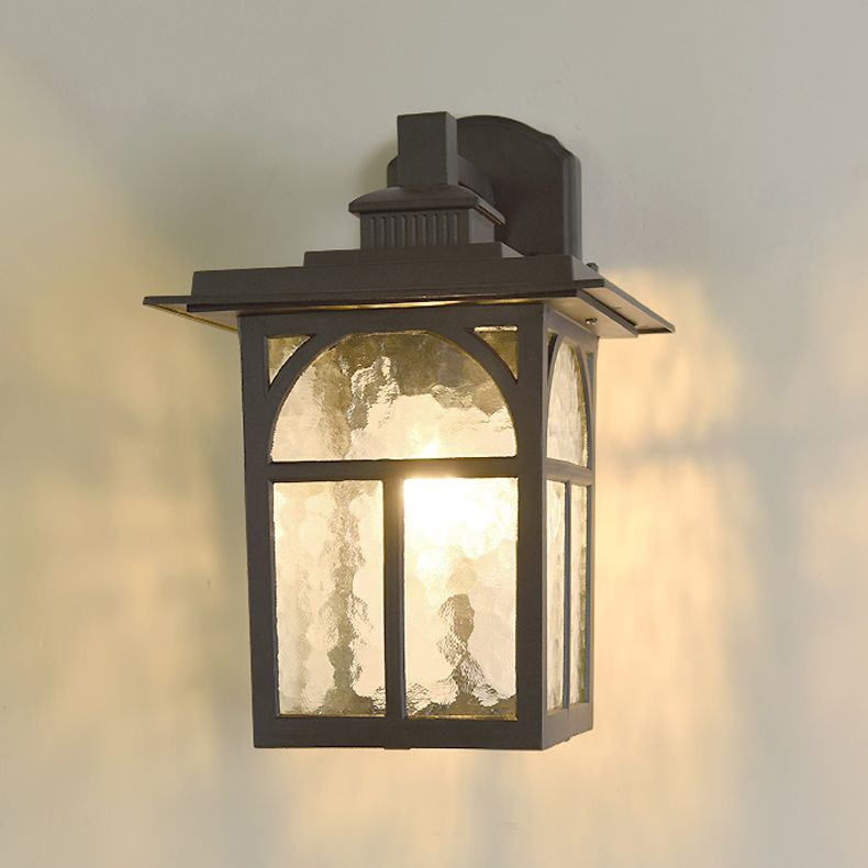 Retro Ripple Glass Shade Wall Light Geometric Single Light Wall Sconce for Outdoors