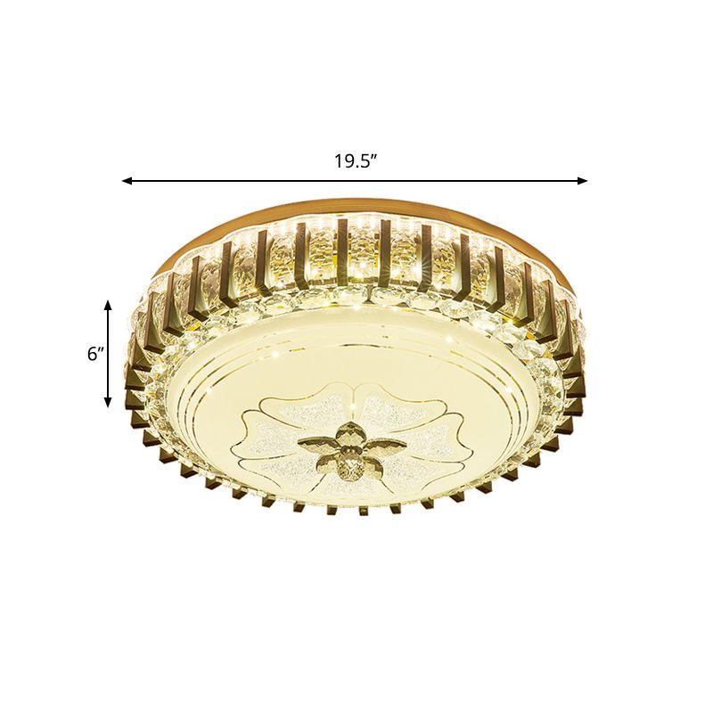 Nero Drum Flushmount Illuminazione Modernismo LED Cristallo Soffitto Flush per Sala da pranzo