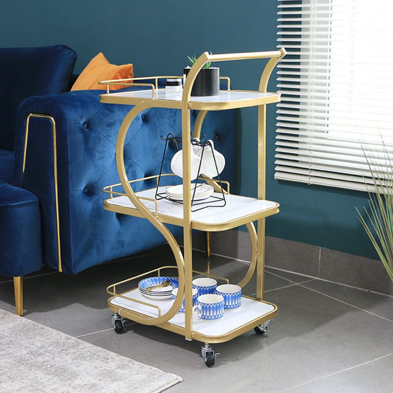 Modern Style Metal Prep Table Rolling Prep Table for Home Use