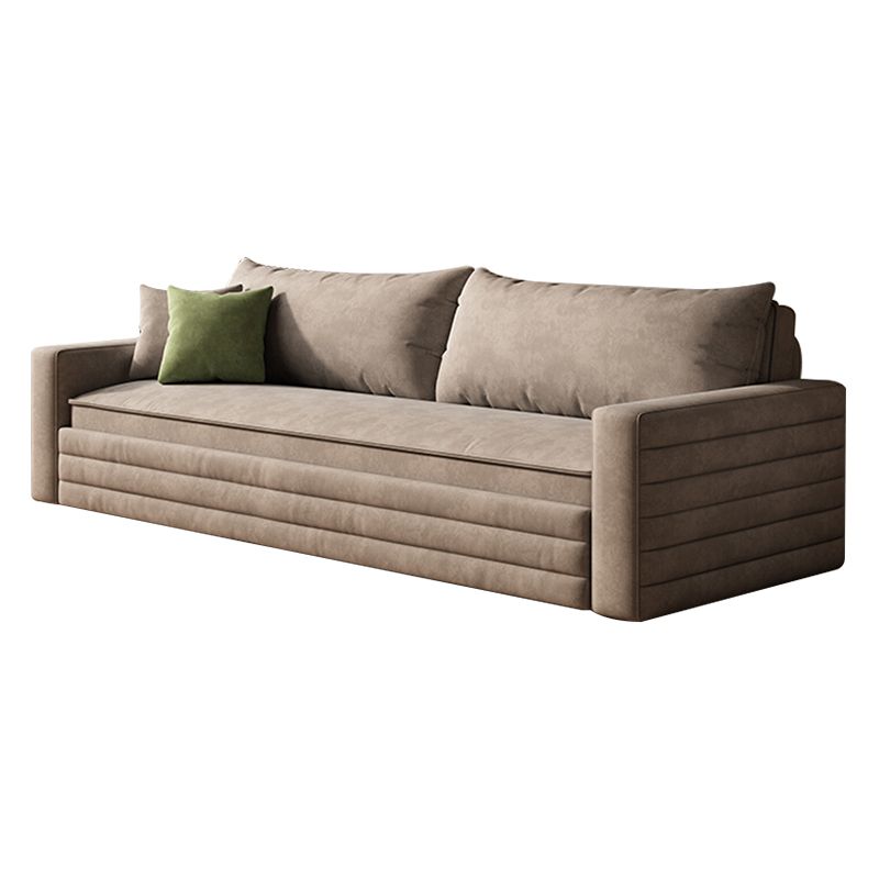 Modern & Contemporary Removable Cushions Fabric Sleeper Sofa in Grey