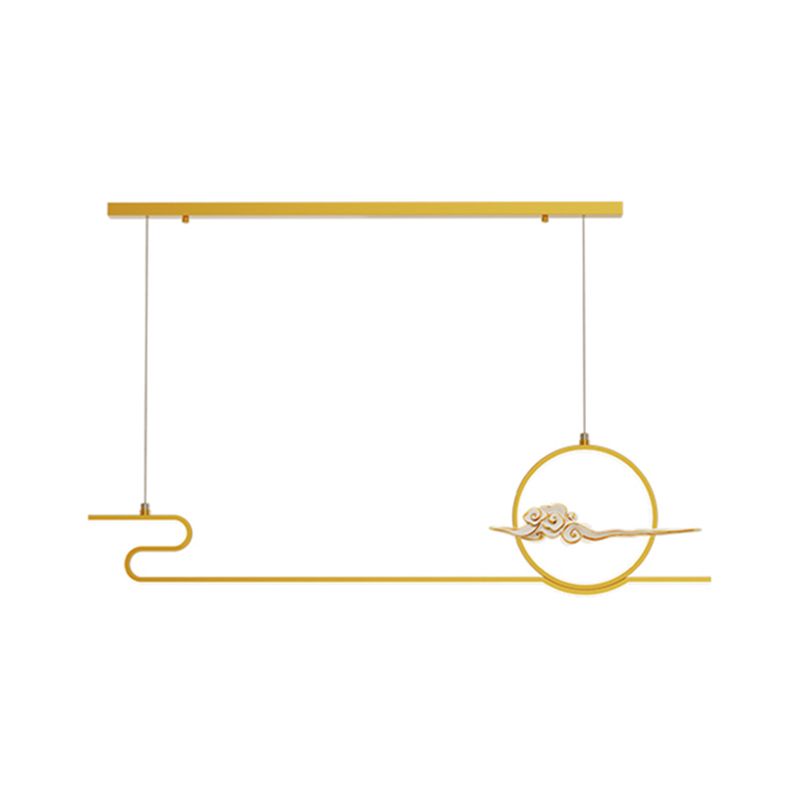 Contemporary Linear Pendant Lighting Fixtures Metal 2 Light Island Light Fixtures