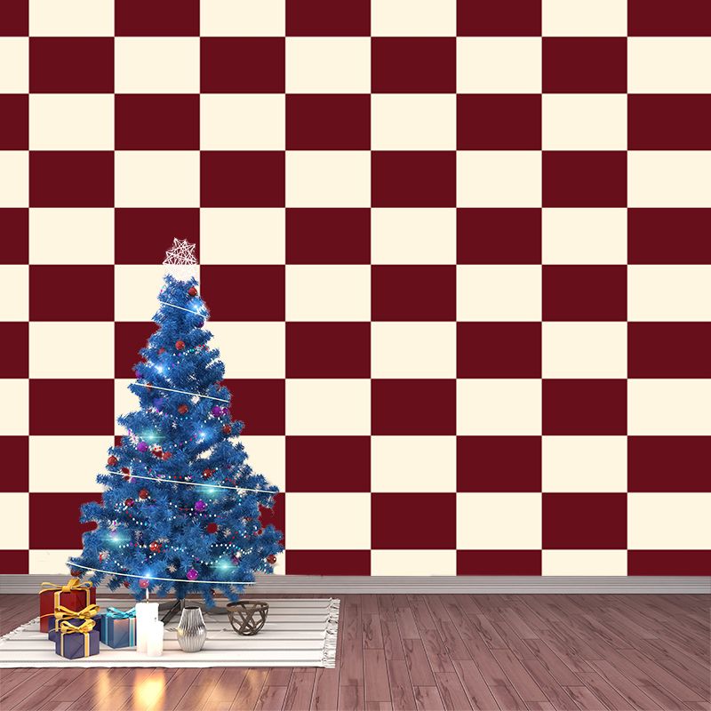 Illustration of Geometric Square Mural Wallpaper for Living Room Decor, Waterproofing