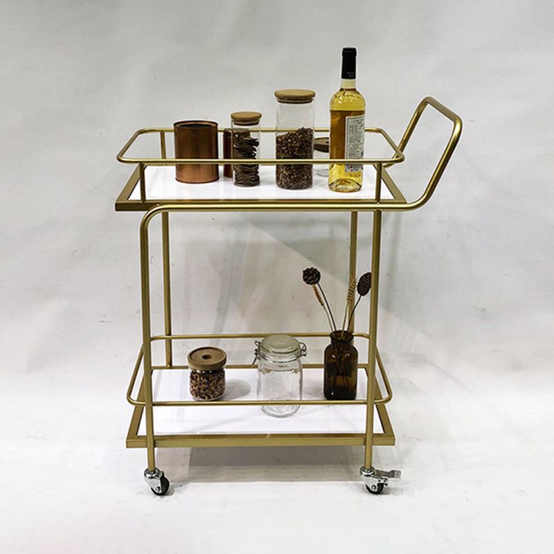 Contemporary 33.86"H Metal Prep Table Rolling Prep Table for Dining Room