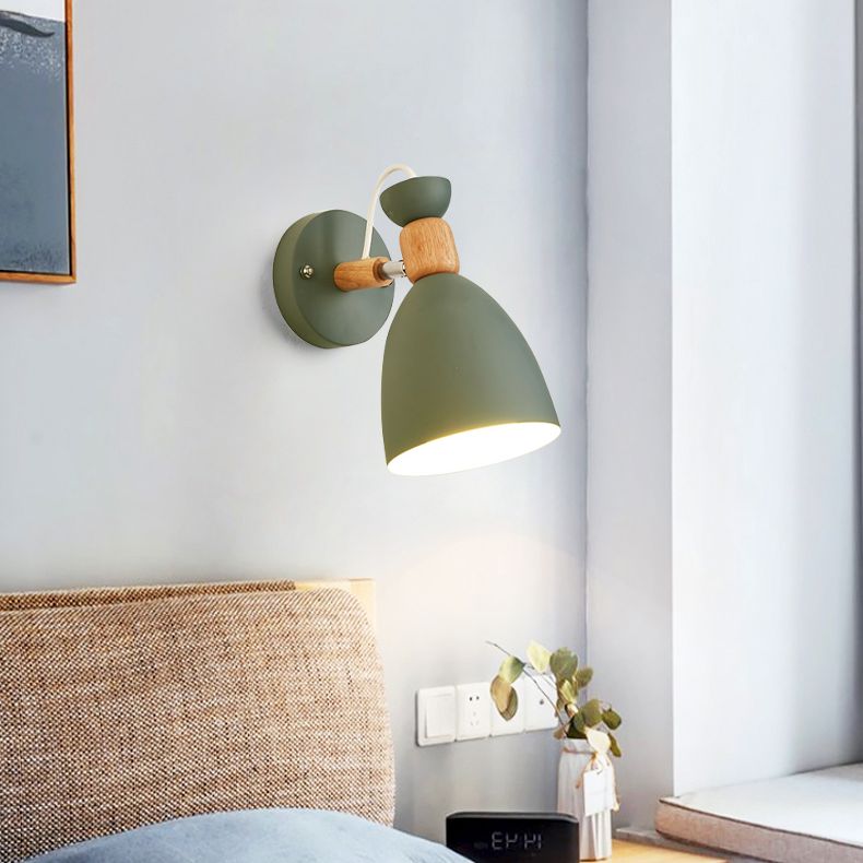 Geometric Shade Wall Lighting Modern Nordic Style Metal 1 Light Sconce Light in Green and White