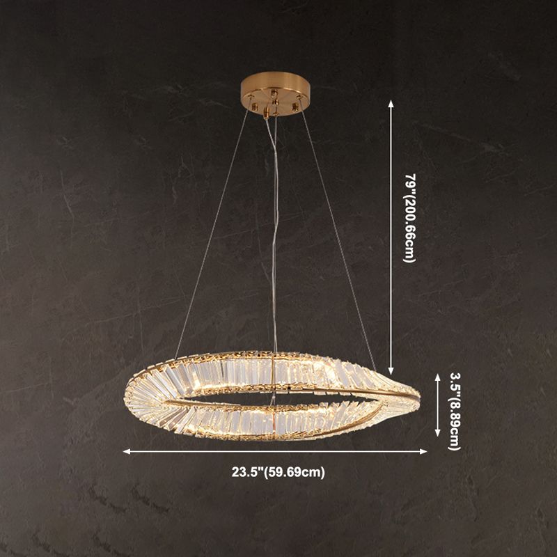 Contemporary Luxury LED Pendant Light Crystal Circular Chandelier for Dining Room