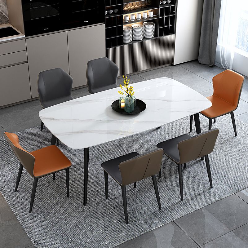 Home Sintered Stone Kitchen Table Industrial Rectangle Fixed Dining Desk