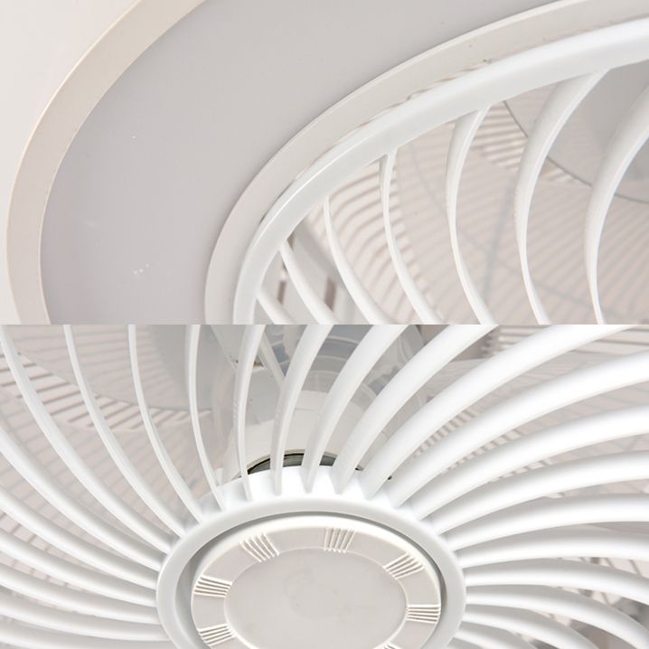 Moderne nordische LED -Makkaron -Flush -Mount -Schmiedeeisenkreisendeckenventilatoren mit Acrylschatten