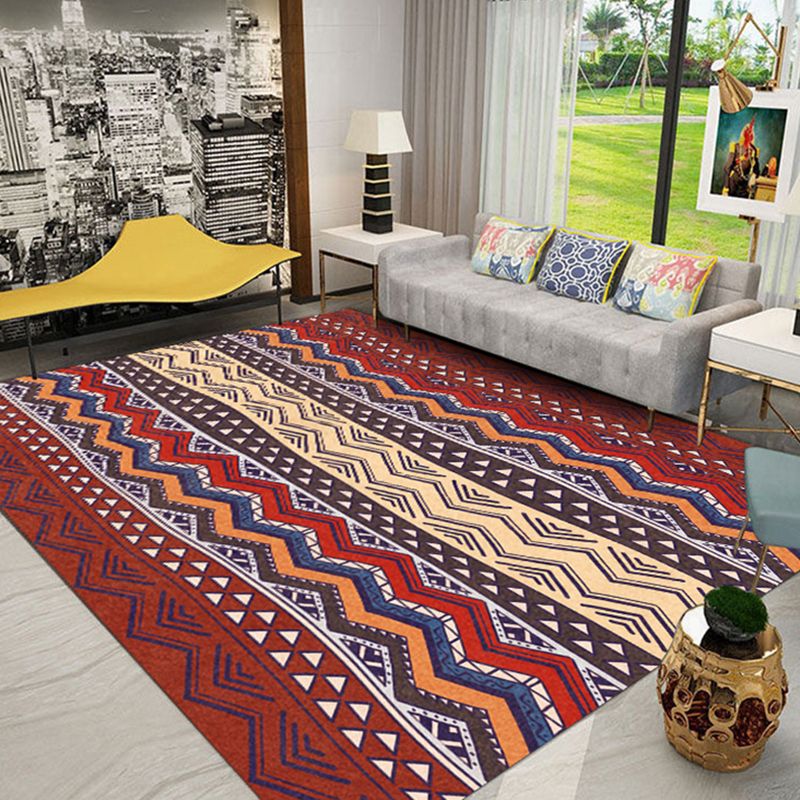 Bohemian Tribal Symbols Tapis Light Multicolor Polyester Area Tapis Tapis de support non glissant pour le salon