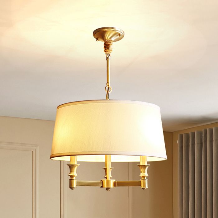 Traditional Copper Chandelier Lighting Fixtures Multi-Head Gold Suspension Light for Living Room