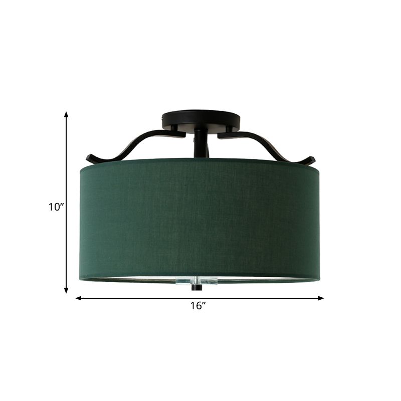 16 "/18" /19.5 "Dia tessuto a 3 luci a filo agricola leggera a soffitto della camera da letto rotonda verde.