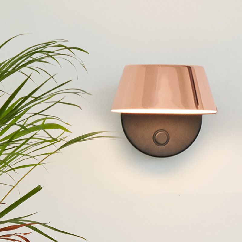 Modern Conical Metal Sconce Light LED Wall Lighting Fixture in Copper for Living Room