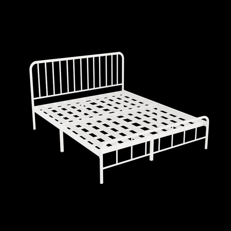 Glam Iron Bed with Rectangle Open-Frame Headboard Open-Frame Bed