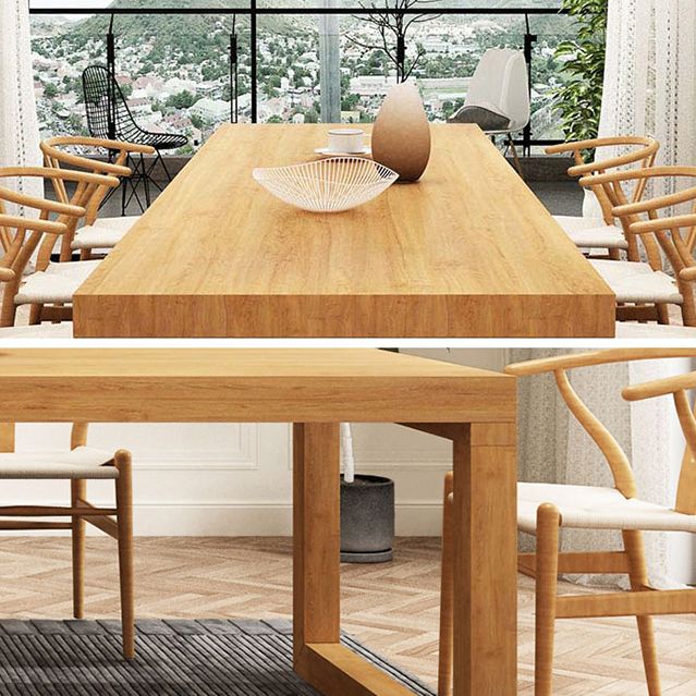 Pine en bois massif salle à manger à double table de base de piédestal à base de rectangle de base pour la maison