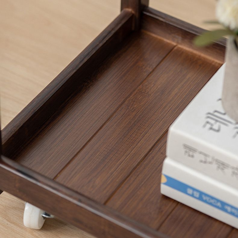Modernistic Solid Wood with Shelf Rectangular Double Tier Side Table
