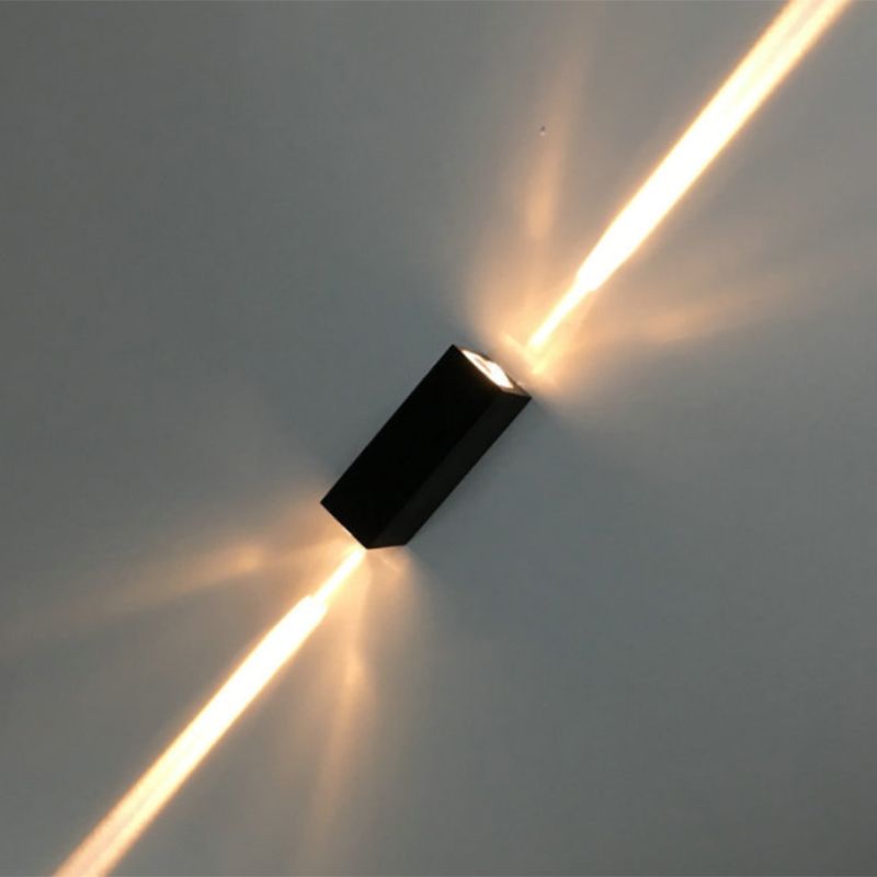 Metallische rechteckige Wandleuchter leichter einfacher Stil schwarzer Finishwandlampe