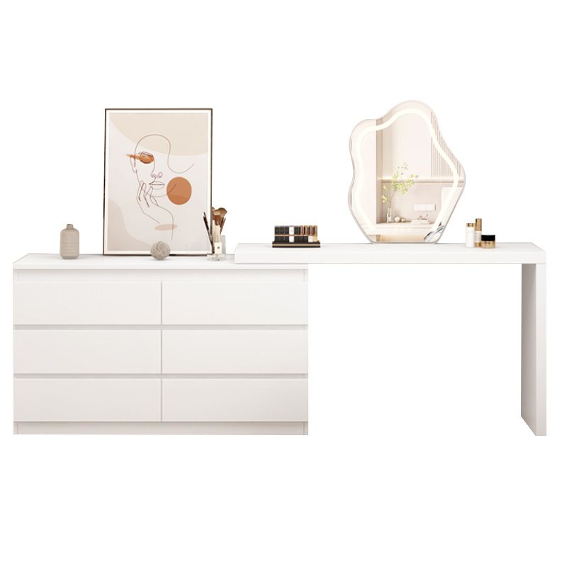 White Bedroom Lighted Mirror Wooden With Drawer Vanity Dressing Table
