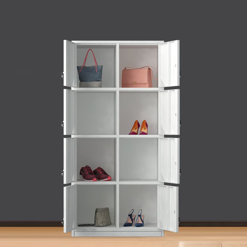 Contemporary Interior Storage Cabinet Gray Cabinet with Metal Door