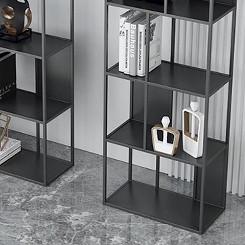 Open Metal Bookcase Industrial Rectangular Shelf for study room