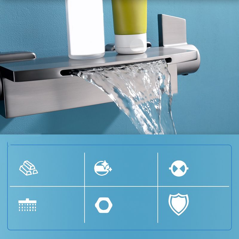Modern Tub Faucet Trim Copper with Handheld Shower Wall Mount Bath Filler