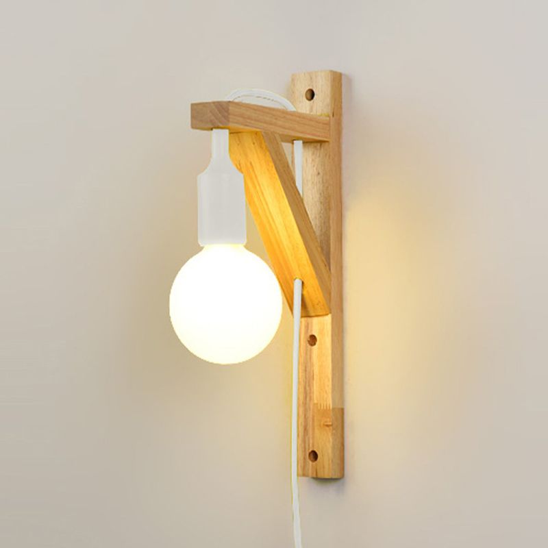 Wooden Simplicity Wall Sconce Household Wall Mounted Lamp for Sitting Room