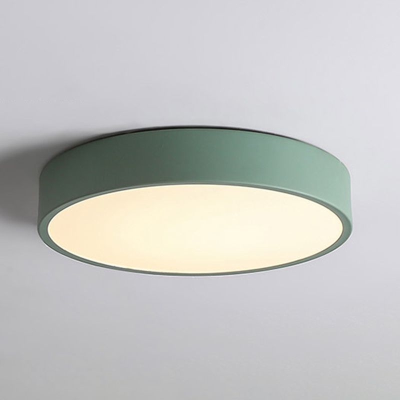 Lámpara de techo de forma redonda, hierro macarrón moderno, 1 luz, montaje empotrado para estudio y sala de estar