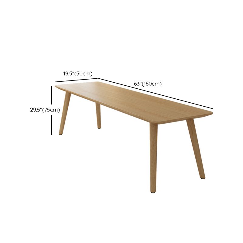 29.53" Tall Solid Wood Writing Desk Natural Curved Office Desk with Parsons Base