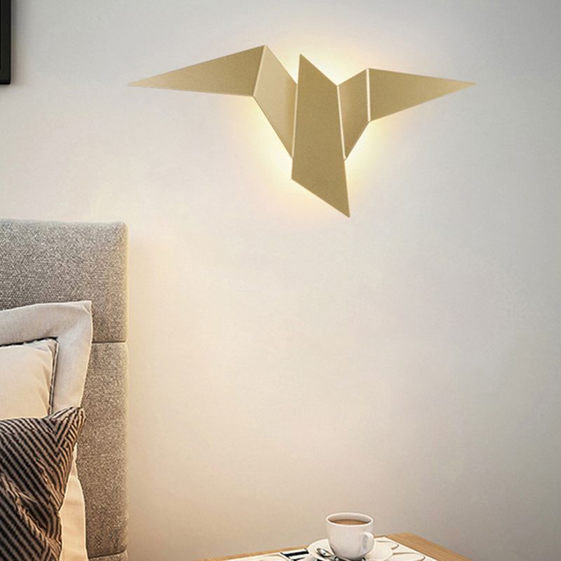 Origami en forme d'oiseau en forme de métal lampe artistique mural LED Light pour le salon