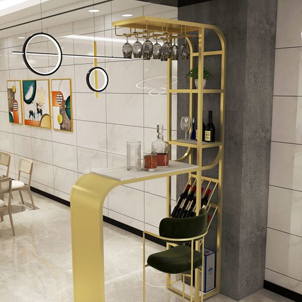 White and Black Modern Style Specialty in Faux Marble and Metal Milk Tea Shop Bar Table